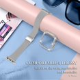 thumbnail image 3 of Compatible con Apple Watch Band con estuche, Women Girl Correa de malla de acero inoxidable Thin Silm Narrow Metal Reemplazo de pulsera con cubierta brillante para iWatch SE Series 6 5 4 Adepaton WMZL-1320-3, 3 of 7