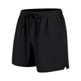 thumbnail image 3 of PNTUTB Men's Solid Color Quick Dry Breathable Athletic Drawstring Waistband Shorts with Slightly Split Hem and Zipper Pockets, 3 of 6
