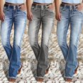 thumbnail image 2 of Yungyresw Straight Leg Jeans For Women Mid Rise Relaxed Fit Y2K Denim Pants Button Down Stretchy Fall Winter Casual Trousers Gray XL, 2 of 8