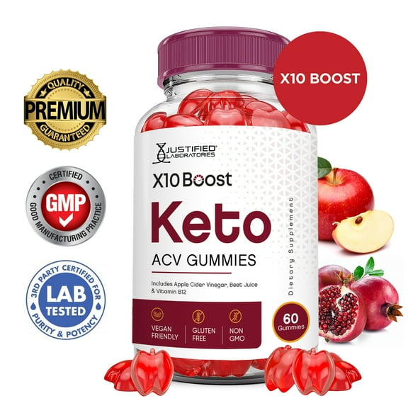 X10 Boost Keto ACV Gummies 1000MG Dietary Supplement 60 Gummys