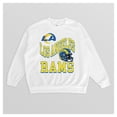 thumbnail image 4 of Women's Gameday Couture  White Los Angeles Rams Oversized Hard Earned Premium Fleece Pullover Sweatshirt, 4 of 4