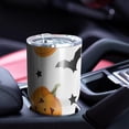 thumbnail image 4 of 30oz Halloween Pumpkins Bats and Stars Tumblers Stainless Steel Tumbler with Lid and Straw,Vacuum Insulated Double Wall Travel Tumbler Cups Mug with Cleaning Brush for Coffee,Tea, 4 of 7