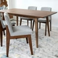 thumbnail image 3 of Ambrose Modern Solid Wood Walnut Dining Room & Kitchen Table and 4 Chairs Set, 3 of 6