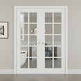 thumbnail image 2 of 60" x 80" 10-Lite Clear Glass Double Doors with French Door Ready-to-Assemble Jamb, Solid Door, Silver Levers & Hinges, Interior Door, Pre-finished & Paintable, White, 2 of 8