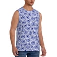 thumbnail image 2 of Uemuo Blue And White Flowers Pattern Men's Sleeveless T-Shirt,Muscle Athletic Tank Top, Moisture-wicking Quick-dry Breathable Classic Tee Top for Gym Run Outdoor Sports-Small, 2 of 8