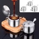 thumbnail image 1 of Juego de frascos de condimentos de acero inoxidable | Batidor de especias de azúcar y sal con tapa | Contenedor de almacenamiento de cocina | Resistente a la oxidación | Apertura fácil | Paquete de, 1 of 7