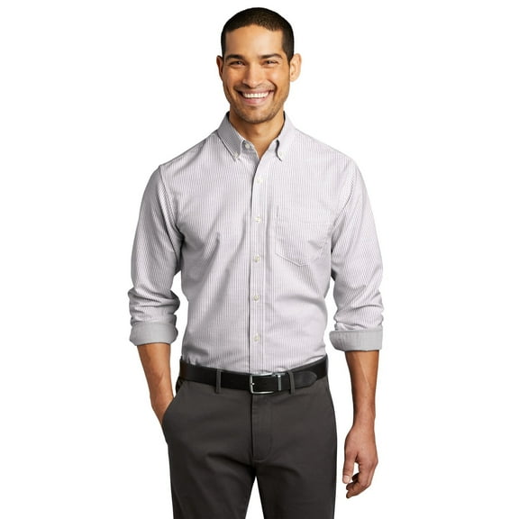 Port Authority SuperPro Oxford Stripe Shirt. W657