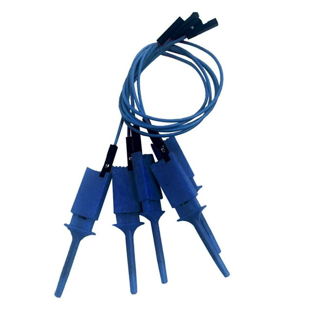 5 piezas analizador lógico Cable sonda prueba gancho Clip línea hembra 20cm azul Cola Analizador lógico Línea de gancho de prueba