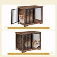 thumbnail image 3 of Hzuaneri Dog Crate Furniture with Barn Door, 31.9" Heavy Duty Wooden Kennel for Small Medium Dogs, Farmhouse Style, Rustic Brown, 3 of 8