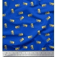 thumbnail image 1 of Soimoi Blue Poly Georgette Fabric OMG Text Decor Fabric Printed Yard 52 Inch Wide, 1 of 5