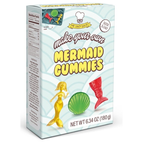 Make Your Own Mermaid Gummies Mix, 6.3 oz, All Inclusive Kit with 3 Gummy Mixes and Silicone Mold, Made in Germany