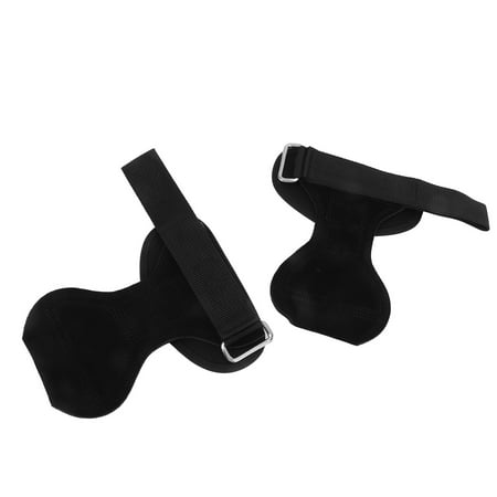 

Fitness Hand Palm Protector Palm Protective Grip Pad Black Non Slip Imitation Leather Steel Buckle For Hard Pull