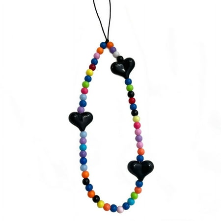

SIEYIO Cute Bear Butterfly Charm Phone Chain Handmade Acrylic Bowknot Heart Beaded