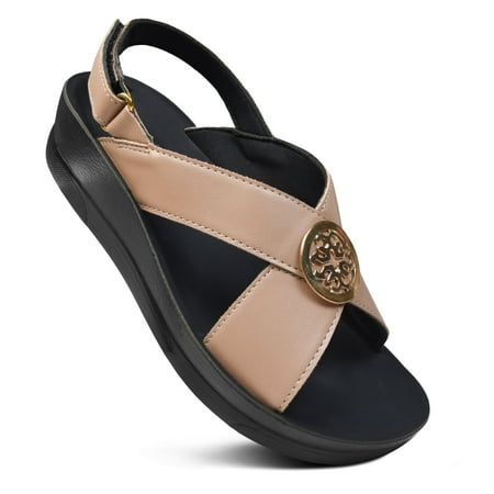 

Aerothotic Merak Walking Platform Slingback Summer Sandals for Women