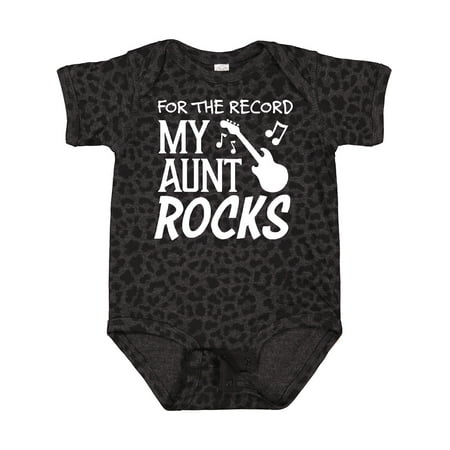 

Inktastic For the Record My Aunt Rocks Gift Baby Boy or Baby Girl Bodysuit