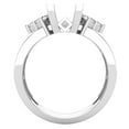 thumbnail image 3 of Dazzlingrock Collection Princess & Round White Diamond Bridal Semi Mount Engagement Ring Set for Women (1.05 ctw, Color I-J, Clarity I2-I3) in 10K White Gold, Size 9, 3 of 6