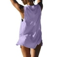 thumbnail image 4 of Robe de Plage Sans Manches pour Femmes Col en V Chemises Décontractées d'Été Sans Manches Unie, 4 of 7