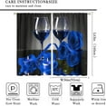 thumbnail image 2 of Blue Rose Wine Curtains Romantic 3D Rose Wine Glass Blossom Floral Flower Petals Valentines Curtain with Rod Pocket for Bedroom Living Room Drapes Window Treatments 2 Panels Set 42x63in, 2 of 4
