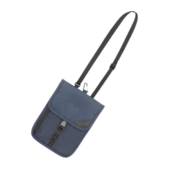 Bolsa de cuello , de viaje para el cuello, organizador portátil anti- liviano con correa ajustable, bolsa de cuello para tarjetas Azul