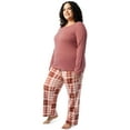 thumbnail image 6 of Fruit of the Loom Women's Beyond Soft Long Sleeve Top & Fleece Bottom Pajama Set, Sizes S-4X, 6 of 8