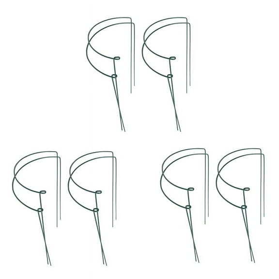 12 Pcs Plant Support Stakes Ring Cage Metal Garden Plant Stake Green Half Round Plant Support Ring Plant Supports