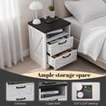 thumbnail image 2 of Ataucjin Farmhouse Nightstand with Fast Charging Station,Bed Side Tables Bedroom with 2 AC Outlets, 2-Drawer USB & Type-c Ports,Industrial End Table for Bedroom, Living Room, 2 of 8