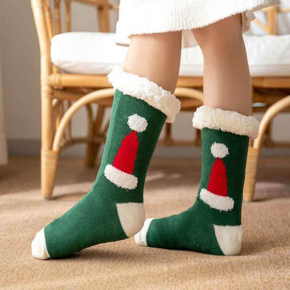 Zhangnan Womens Winter Fuzzy Socks Warm Plush Thermal Crew Cabin Slipper Socks Christmas Holiday Gift Cozy Soft Home Bed Socks-18