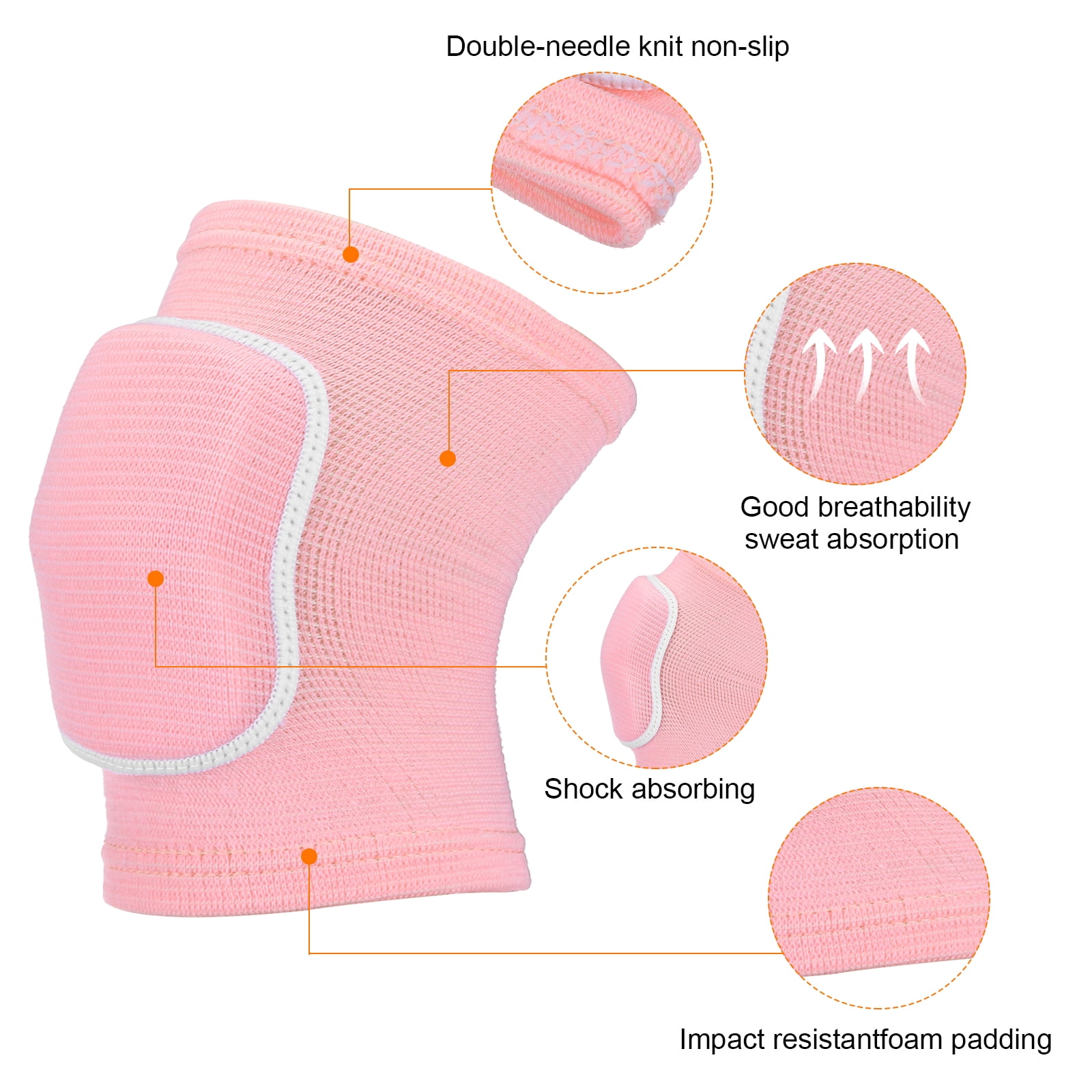 Uxcell XS Protective Knee Pads Volleyball Knee Pads Sponge Knee Pads Brace, Pink 3 Pairs