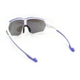 thumbnail image 4 of Xloop Oversized Mirror Lens Wrap Around Plastic Riding Sport Sunglasses White Blue - Blue Mirror, 4 of 4