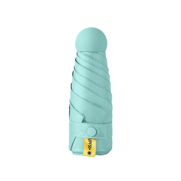 Yuarrent Paraguas lluvioso, mini sombrilla, protección solar, suministros para exteriores, diseño plegable, bolsillo, sombrillas soleadas de Type3 NO3