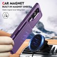 thumbnail image 3 of Feishell Back Wallet Case for Samsung Galaxy S24 Ultra, Premium PU Leather Flip Kickstand Cover with 3 Card Slots, Double Magnetic Clasp Shockproof Car Mount Phone Case for Galaxy S24 Ultra, Purple, 3 of 7