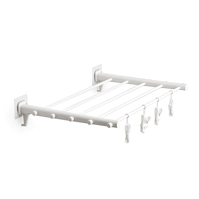Perchero de pared para ropa, colgador de ropa de plástico para secado de ropa montado en la pared, estante plegable para ropa, muy recomendado