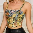 thumbnail image 2 of Lovskoo Bustier Tops for Women 2024 Camisoles Ladies Trendy Sleepwear Flower Girdle Suspender Corset French Retro Sun-Top Top Yellow, 2 of 8