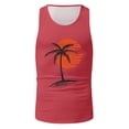 thumbnail image 3 of KPOPLK Men Spring Summer Top Shirt Casual V Neck Shirt Sleeveless Shirt Fashion Pocket Top M Red, 3 of 5