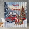 thumbnail image 2 of Santa is Coming Rhodesian Ridgeback Merry Christmas Xmas Noel Truck Tree Shower Curtain Ridgebacks Dog Lover Gifts Waterproof Bathroom Bathtub Curtain - 02023, 2 of 5