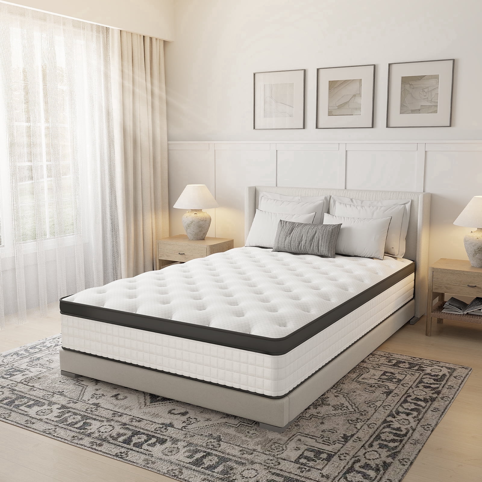 Evitormill 12" Full Size Hybrid Spring Boxed Mattress - Medium Firm Memory Foam