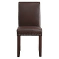 thumbnail image 5 of Parsons Dining Chair with Antique Bronze Nail Heads in Cocoa Faux Leather, 5 of 7