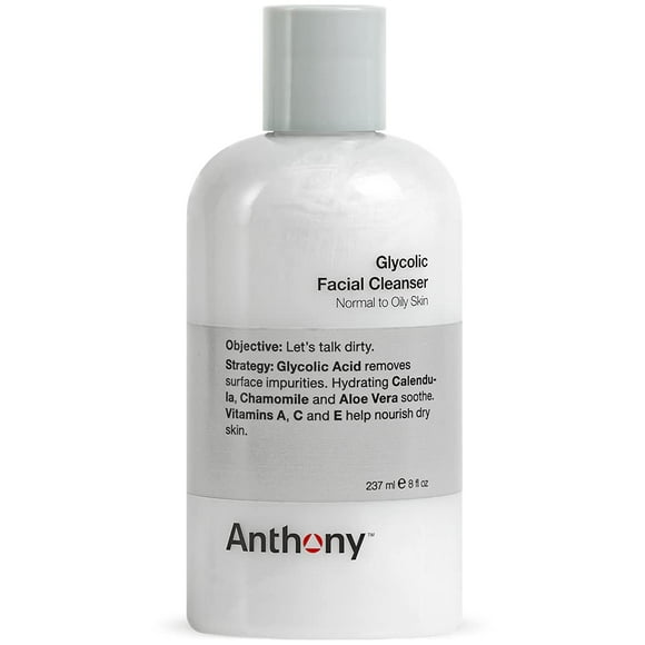 Limpiador facial Anthony Glycolic para hombre, 240 ml, piel sensible