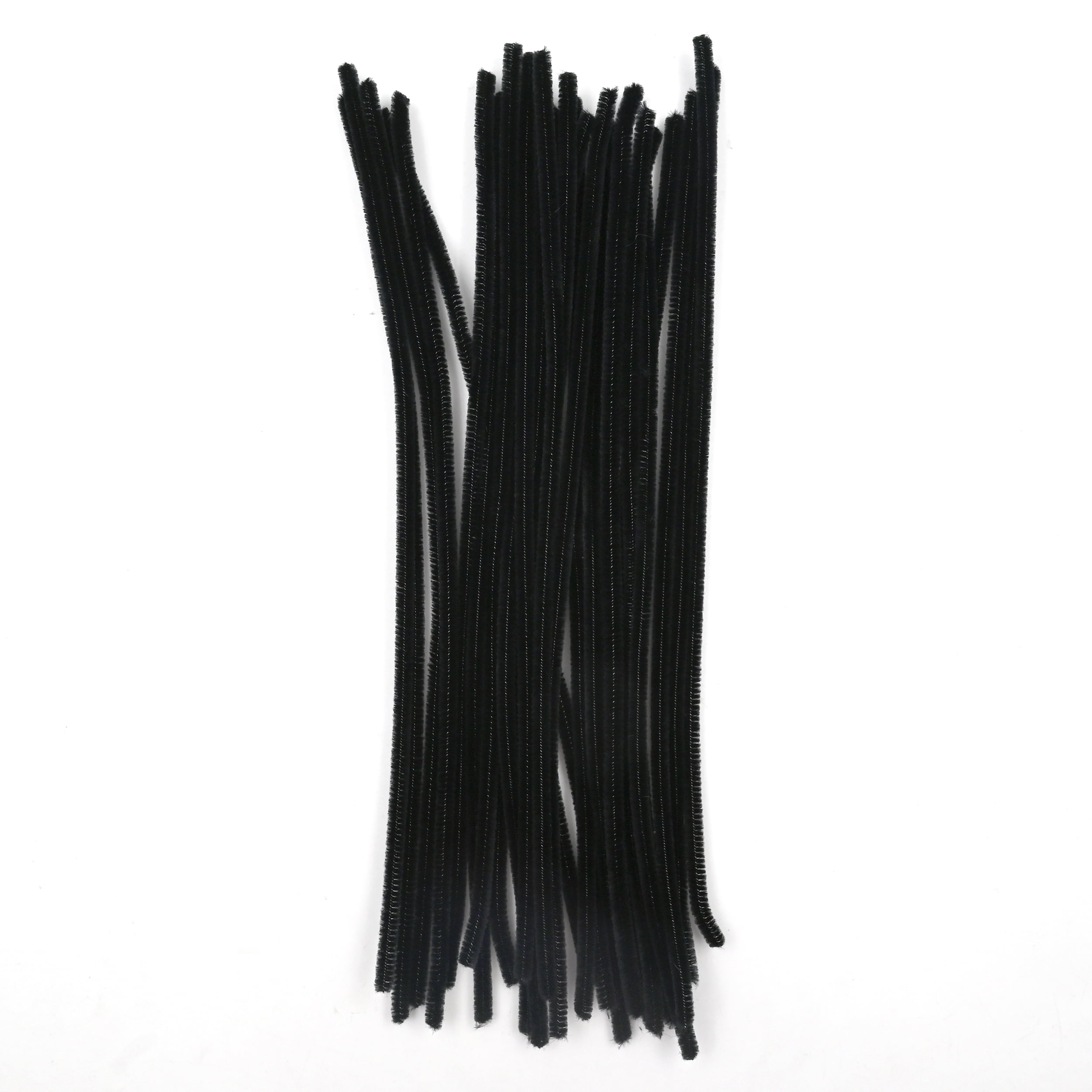 Hello Hobby Fuzzy Sticks, 25 Count, Black Chenille Stems for Kids Crafts and DIY Projects