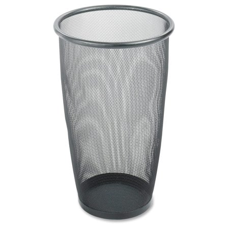Drevy Products Onyx Mesh Large Round Wastebasket, 9 Gallon, Black, 9718BL