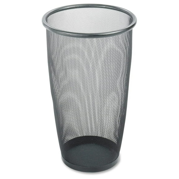 Drevy Products Onyx Mesh Large Round Wastebasket, 9 Gallon, Black, 9718BL