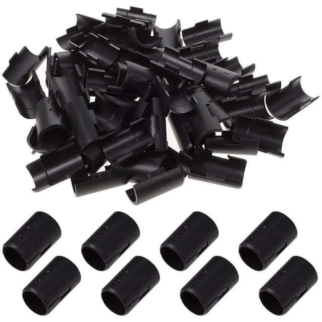 Masteelf - 32 pares de clips antiestáticos para estanterías de alambre, fundas divididas (negro)