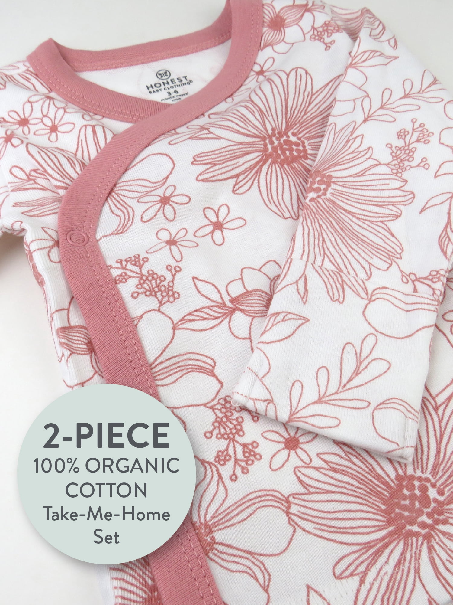 Honest Baby Clothing Baby Boy or Girl Gender Neutral Organic Cotton Take Me Home Set, 2 Piece (Preemie-9 Months)