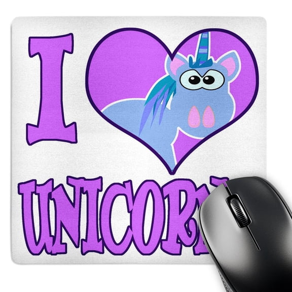 3dRose, I Heart Love Unicorns Cartoon, MousePad