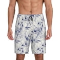 thumbnail image 1 of Balery Indigo Tie Dye Pantalones cortos de pijama de punto de algodón para hombre con cinturilla y bolsillos-3X-Large, 1 of 6