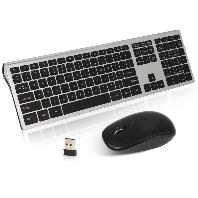 Ultra Slim 2.4GHz Wireless Keyboard and Mouse Combo Set For Laptop PC Computer 