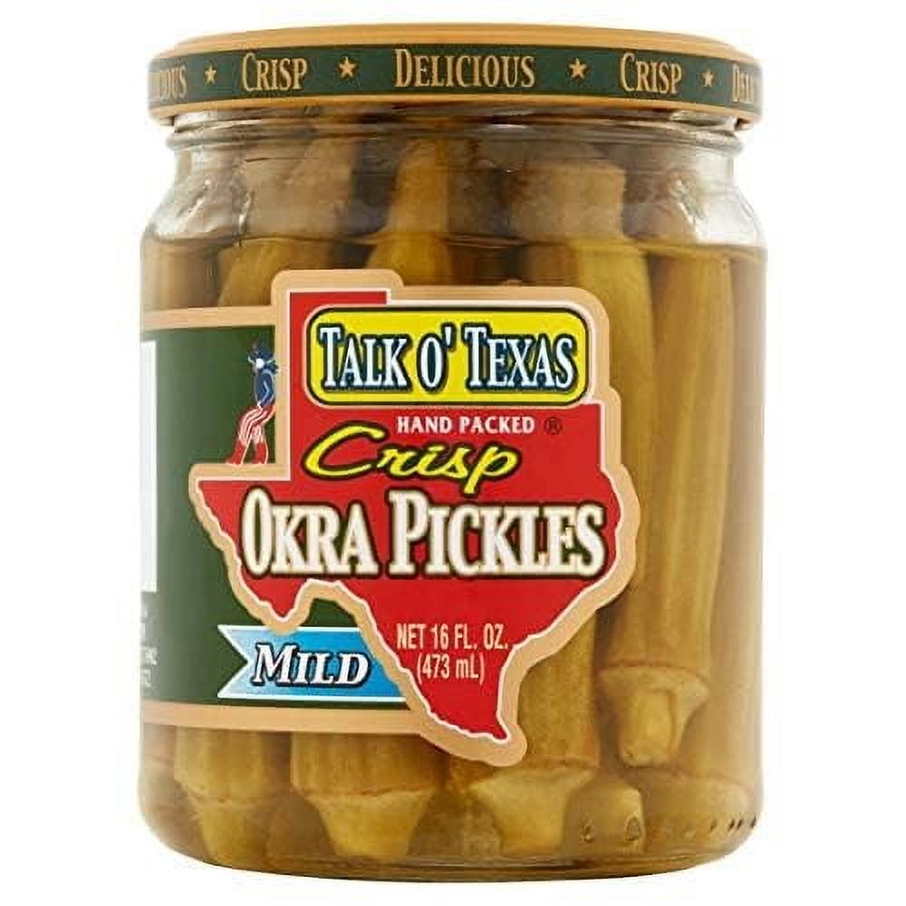 Talk O' Texas Crisp Okra Pickles Mild 16 Oz (Pack of 3) by Talk O Texas