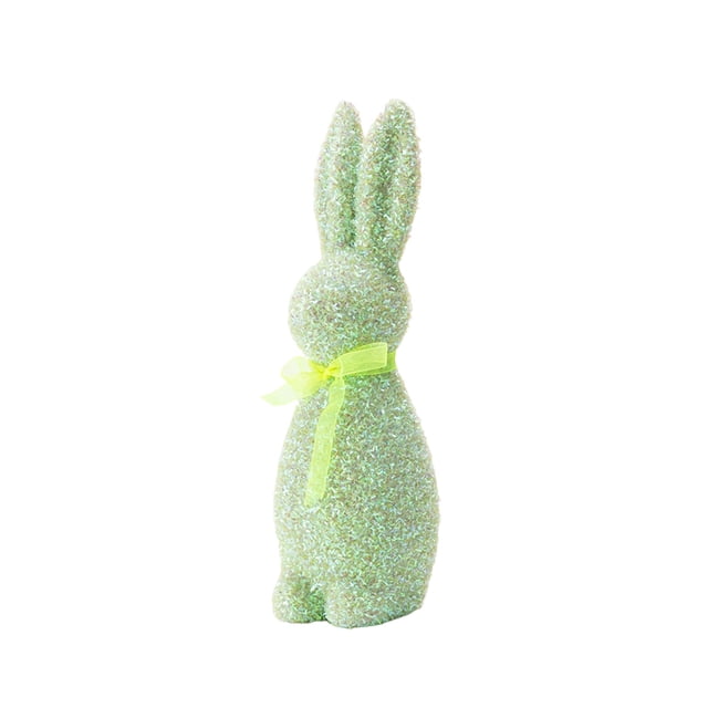 YoGold Glitter Easter Bunny Decor, Glitter Foam Bunny Ornaments Garden, Easter Decora For Party Home Office Yard, Spring Table Shelf Decor Standing Rabbit Miniatures Statue Favors D