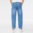 thumbnail image 4 of Pantalones vaqueros de verano para hombre, de talla grande 44, 46 y 48, finos, holgados, clásicos, de pierna recta, 100 % algodón, de marca, a la moda, informales, 4 of 5