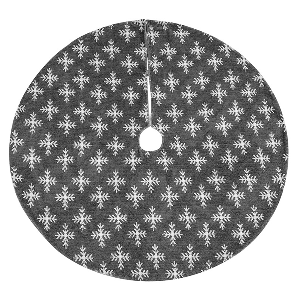 48 Inch Christmas Tree Dress, Fur Christmas Decoration with Snowflakes